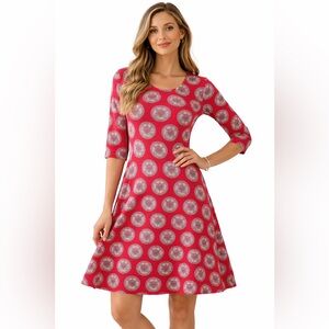 Svaha Geometric Book Print Organic Cotton A-Line Dress – Sz S